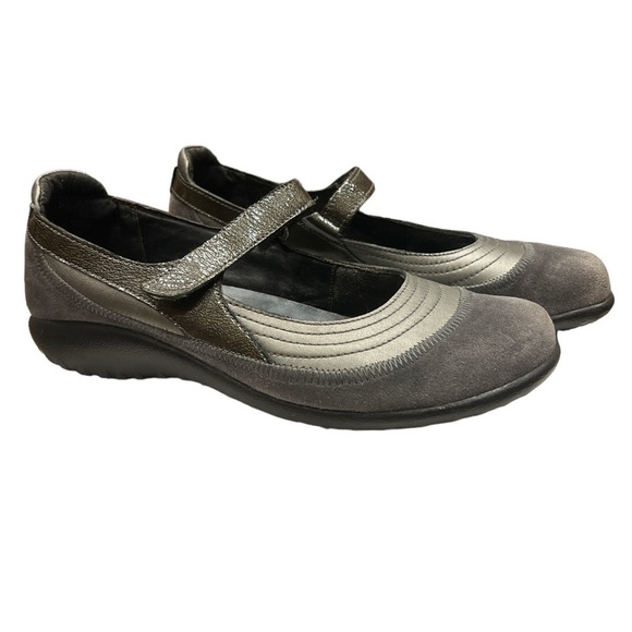 Naot Kirei Suede silver gray Mary Jane Loafer Shoes 40 EU 9 lUS - Picture 1 of 11